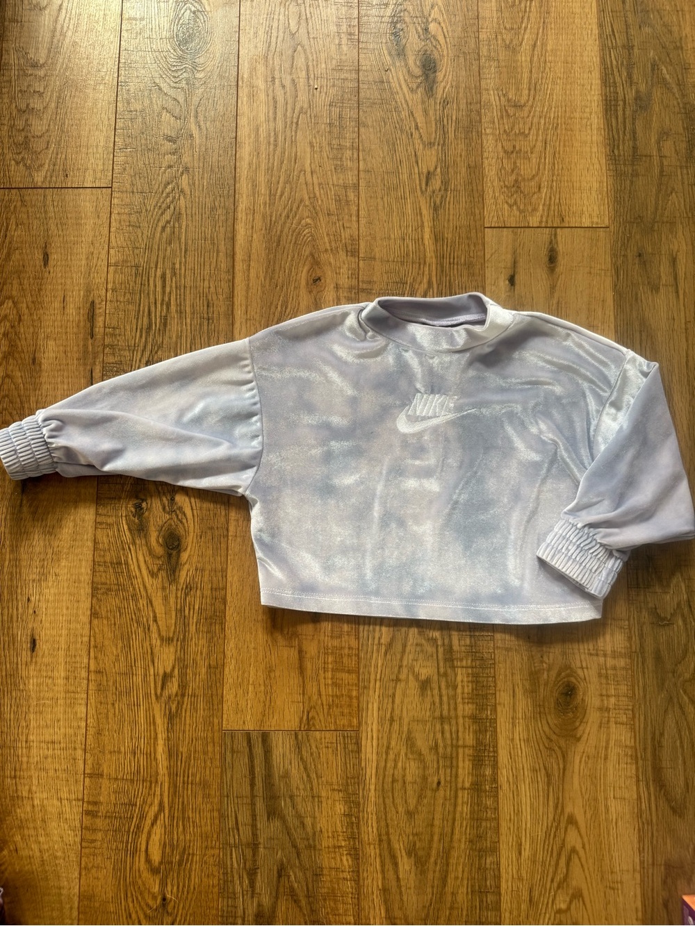 Nike Light Lavender Velour Cropped Top